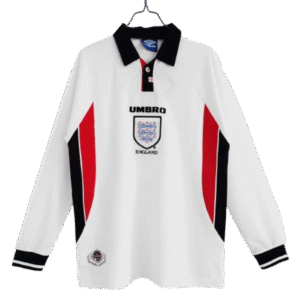 1998 England World Cup Home Retro Jersey Long Sleeve #7 BACKHAM #20 OWEN
