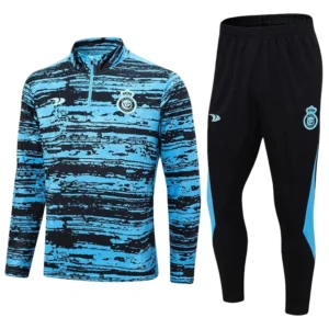 Al-Nassr Half-Pull Training Suit Blue Black Football Shirt 24-25