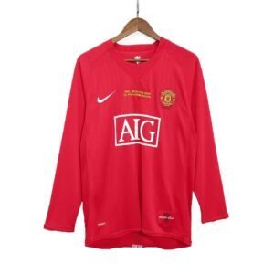 2007-08 Manchester United Retro Long Sleeve Jersey UCL Final Home