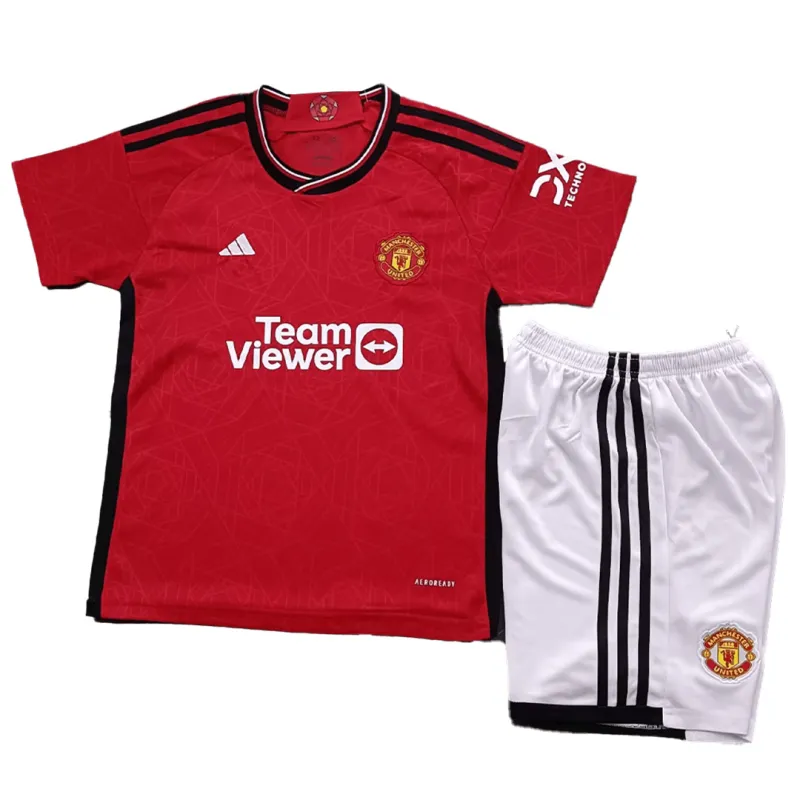 Kids Manchester United 2023/24 Home Jersey Kit - Image 2