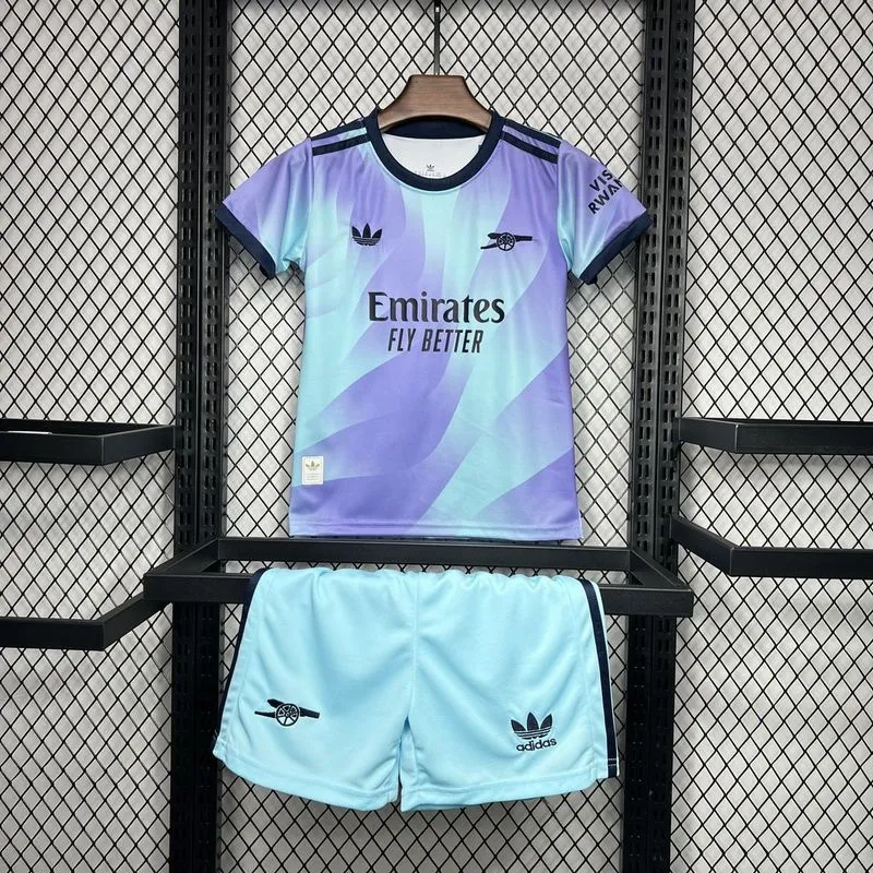24-25 Arsenal Third Away Soccer Kids Kit Jersey+Shorts - Image 2