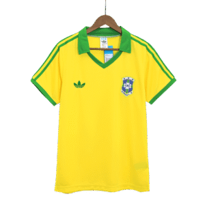 Brazil Nation Home Soccer Retro Yellow Jersey 1977