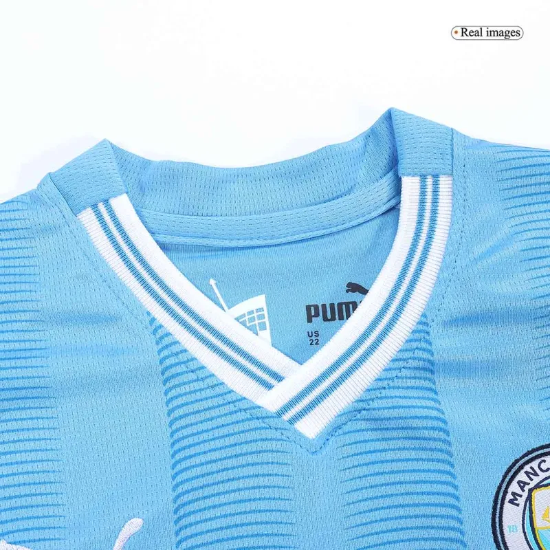 Kids Manchester City 2023/24 Home Jersey Kit - Image 9