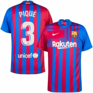 Retro Barcelona Home Piqu¨¦ 3 Shirt 2021-2022 (Official Printing) Size S-XXL Non-Customize