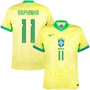 Brazil Home Raphinha 11 Shirt 2024-2025 fans / Player version Non-Customize