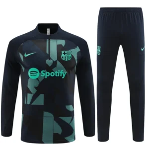 Barcelona Adults And Kids Training Suits Black&Green Tracksuits Jerseys 23-24
