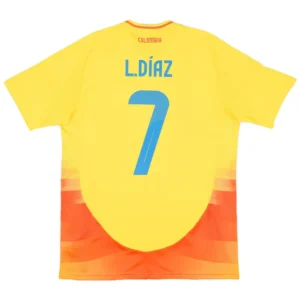 Colombia Nation Home L.D¨ªaz #7 James #10 Football Jersey Copa America 2024