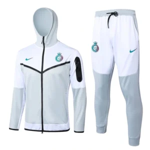 Al Nassr Long Zip Jacket Light Grey Football Training Kits 23-24