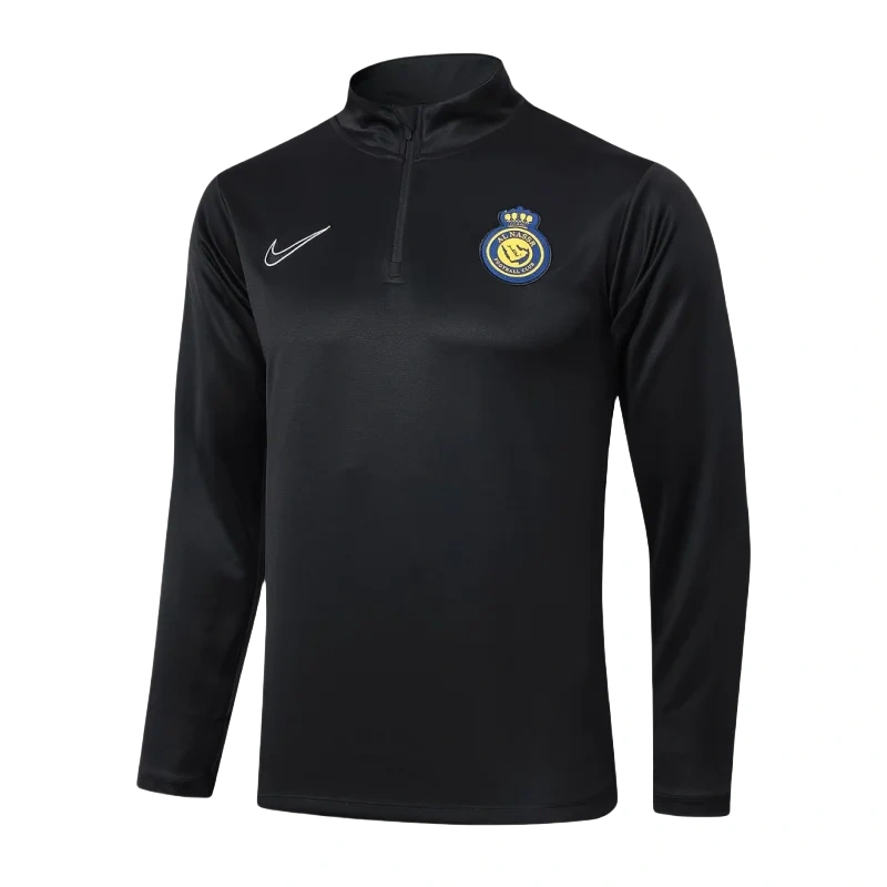 Al-Nassr Half-Pull Training Suit Black Football Shirt 24-25 - Image 2