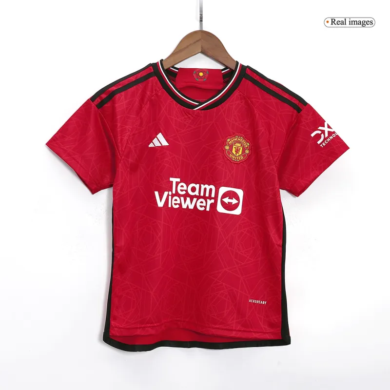 Kids Manchester United 2023/24 Home Jersey Kit - Image 5