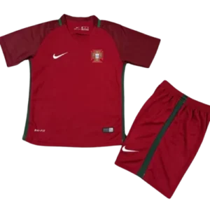 Kids Portugal Home Retro Jersey UEFA Euro Cup 2016