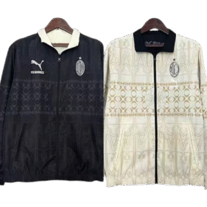 23-24 AC Milan Trench Coat Reversible Windbreaker Double-Sides Jacket