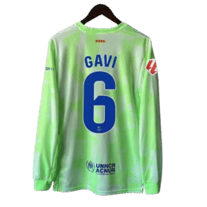 2024-25 Barcelona GAVI #6 LEWANDOWSKI #9 Long Sleeve Third Away Soccer Jersey Without Spofity Text