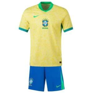 Kids Brazil 2024 Home Kit Copa America 2024 Youth Apparels