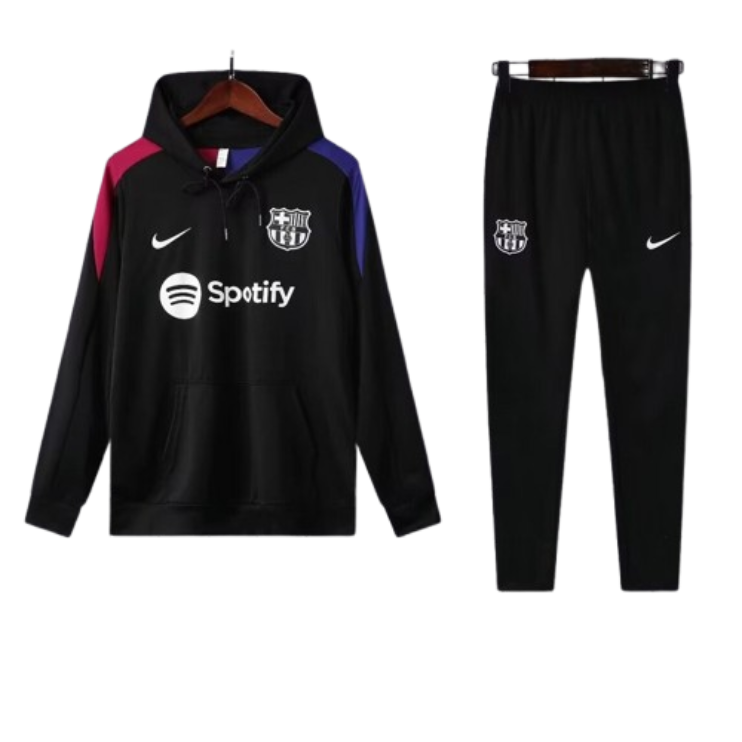 Nike Barcelona 2024-25 Hooded Black Training Tracksuit Kits