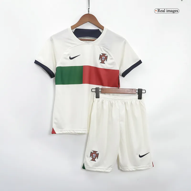 Portugal Kids 2022 Jersey Away Kit(Jersey+Shorts) - Image 10