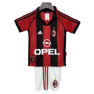 Kids AC Milan Retro Home Soccer Kits 1998-99