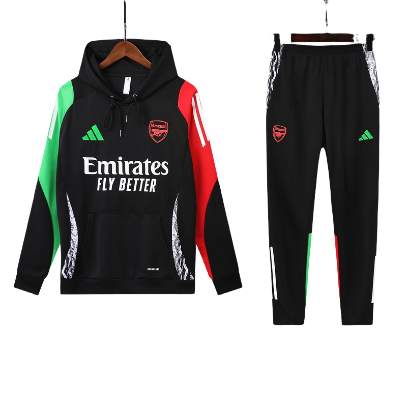 Adidas Arsenal 2024-25 Black Hooded Training Tracksuit Kits