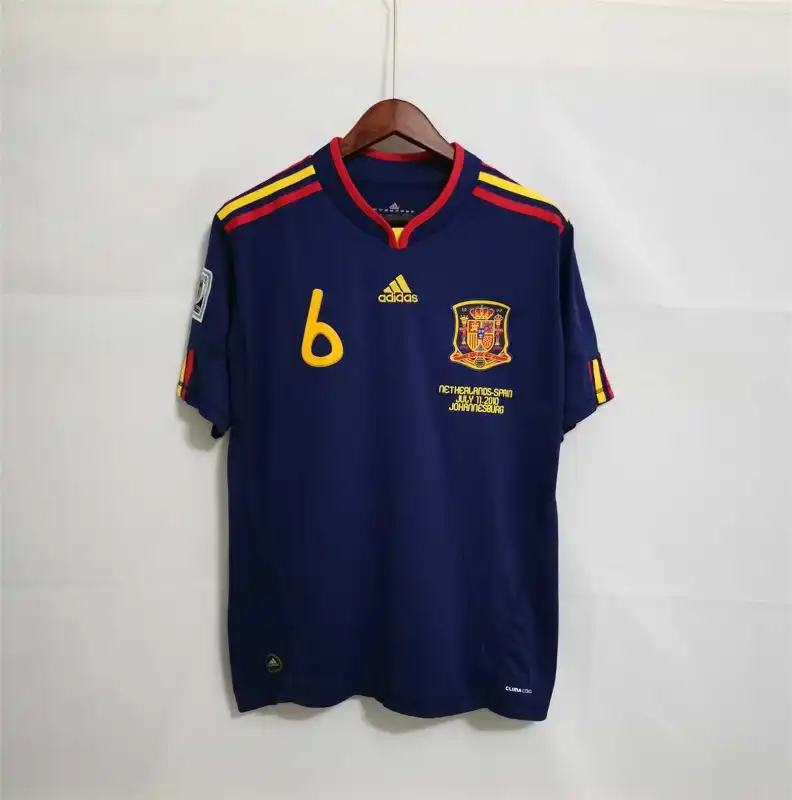2010 Spain Nation Retro Jersey Away World Cup Final - Image 3