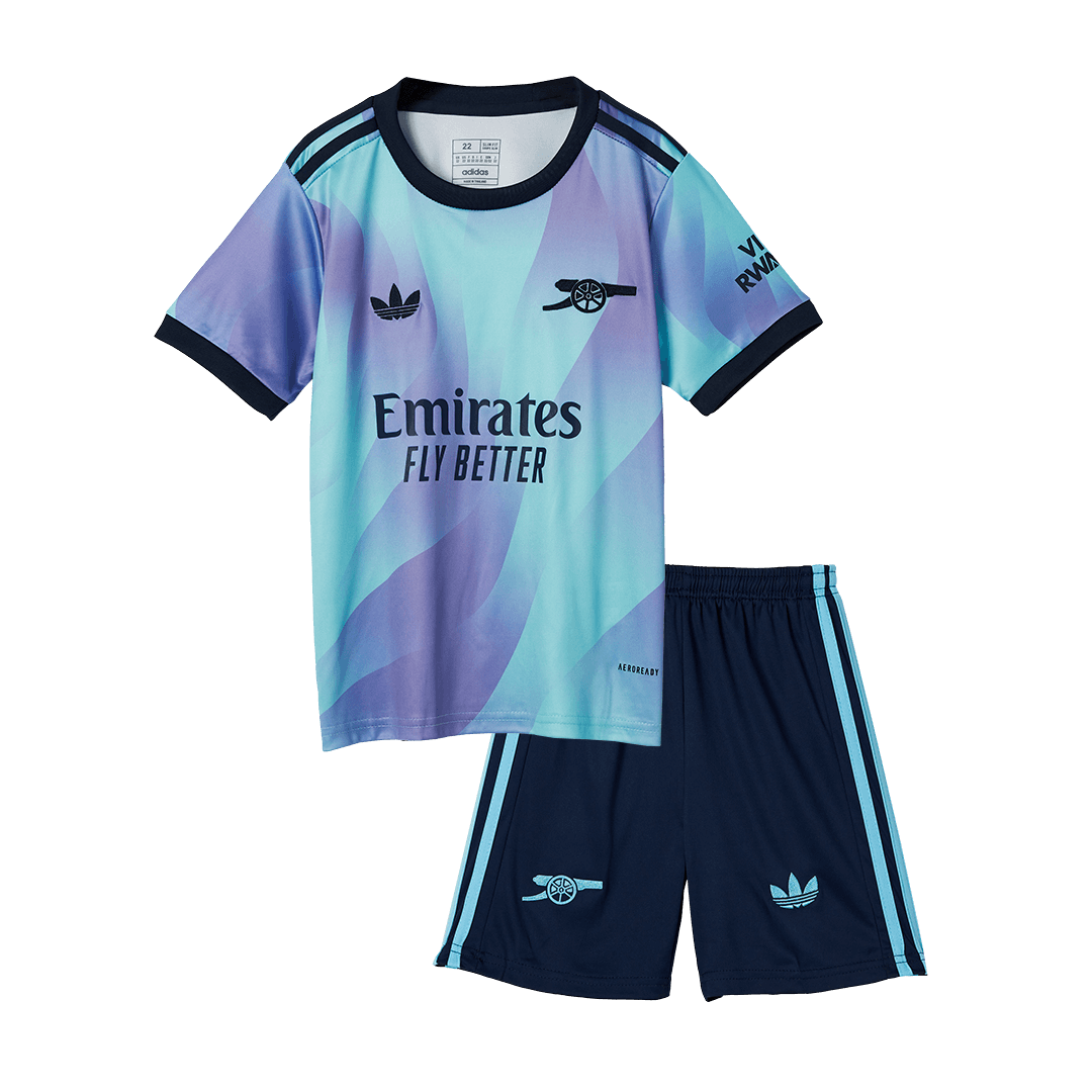 24-25 Arsenal Third Away Soccer Kids Kit Jersey+Shorts
