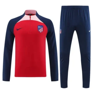 Atletico Madrid Zipper Sweatshirt Kit(Top+Pants) Red 2023-24