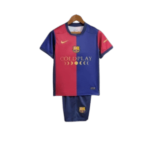 24-25 Barcelona Home COLDPLAY Edition Kids Kit Jersey+Shorts