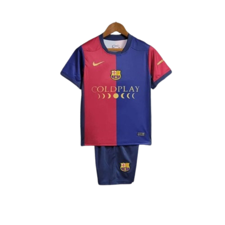 24-25 Barcelona Home COLDPLAY Edition Kids Kit Jersey+Shorts