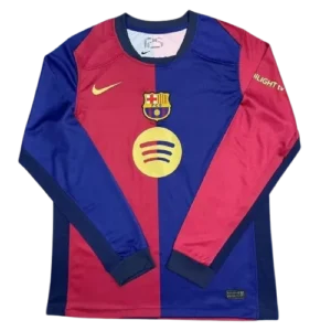 Nike Men Barcelona Home Jersey Without Logo Text Long Sleeve 2024-25