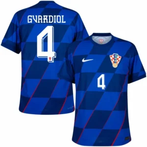 Croatia Away Gvardiol 4 Shirt 2024-2025 Fan Size£ºS-2XL Non-Customize