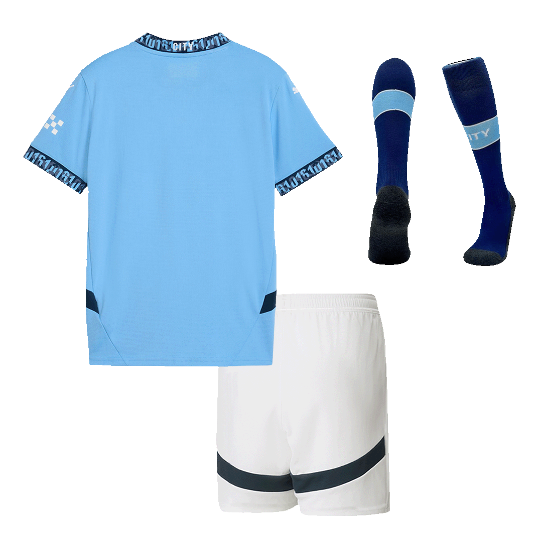 Kids Manchester City Custom Home Full Soccer Kits 2024-25 - Image 2