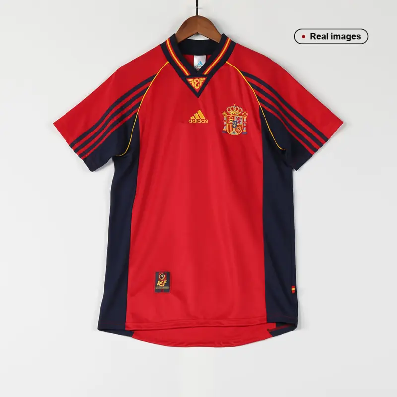 1998 Spain Nation Retro Jersey Home World Cup - Image 2