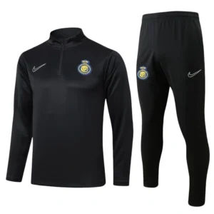 Al-Nassr Half-Pull Training Suit Black Football Shirt 24-25