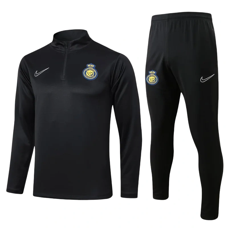 Al-Nassr Half-Pull Training Suit Black Football Shirt 24-25