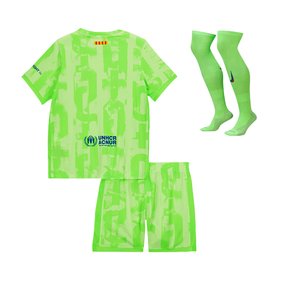 Kids Barcelona Custom Third Away Full Soccer Kits 2024-25 - UCL Spotify Logo Without Text - Image 2
