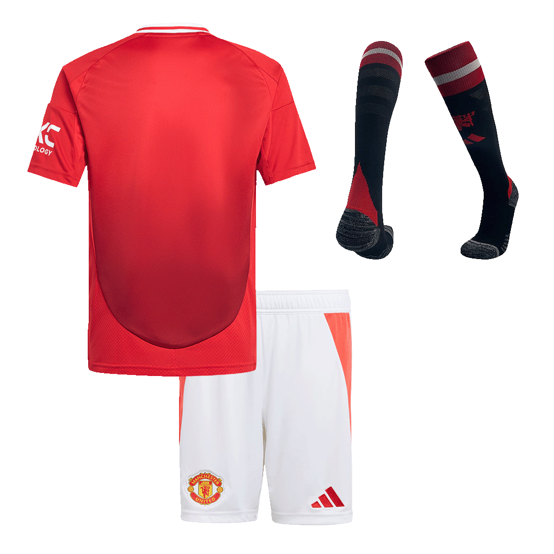 Kids Manchester United Custom Home Full Soccer Kits 2024-25 - Image 2