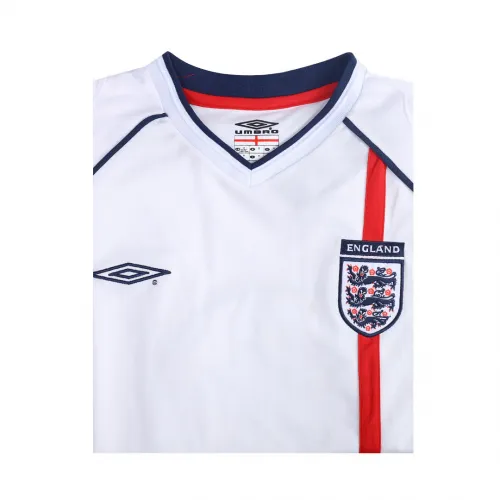 England World Cup 2002 Retro Soccer Jersey Home - Image 7