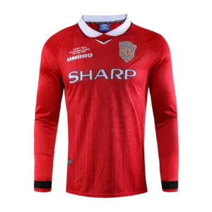 Manchester United UCL Final Retro Jersey Home Shirt Long Sleeve 1999-00