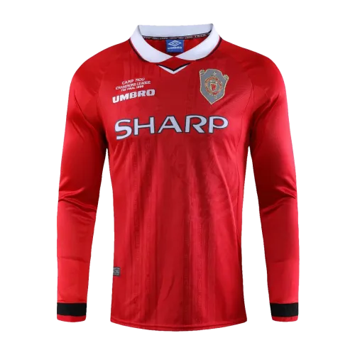Manchester United UCL Final Retro Jersey Home Shirt Long Sleeve 1999-00