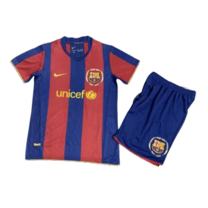 Barcelona 07-08 Home Retro Kids Kits Children Sets Football Jersey