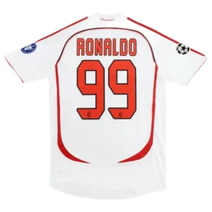 2006-07 AC Milan Ronaldo #99 Kak¨¤ #22 Maldini #3 Pirlo #21 UCL Final Retro Jersey Away Replica