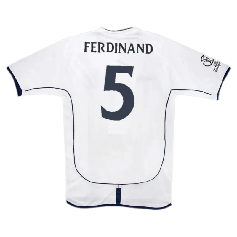 England World Cup 2002 Retro Soccer Jersey Home - Image 6