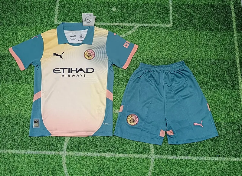 24-25 Manchester City Fourth Special Kids Kit Jersey+Shorts - Image 3