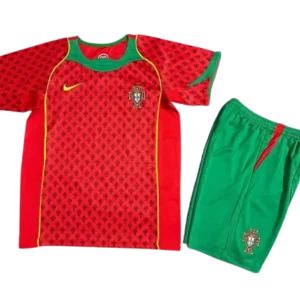 Kids Portugal Home Retro Jersey UEFA Euro Cup 2004