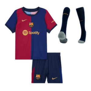 Kids Barcelona Custom Home Full Soccer Kits 2024-25