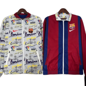 23-24 Barcelona Reversible Windbreaker Red&White Double-Sides Jacket Best Jerseys