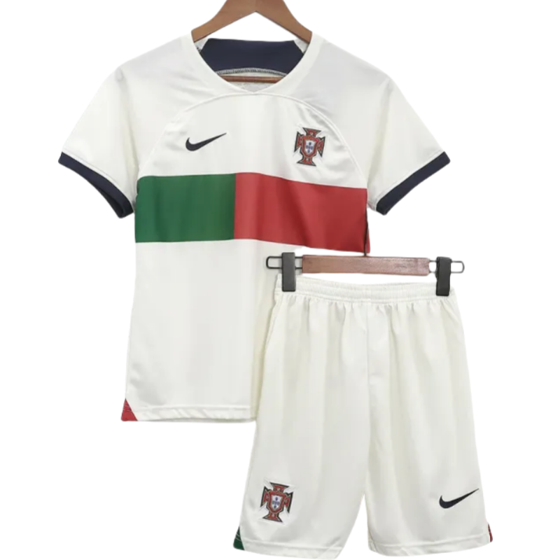 Portugal Kids 2022 Jersey Away Kit(Jersey+Shorts)
