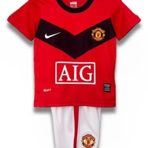 Manchester United 09-10 Home Retro Kid Kits Children Sets Jersey