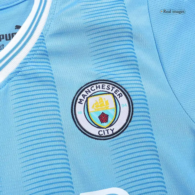 Kids Manchester City 2023/24 Home Jersey Kit - Image 10