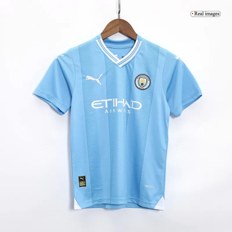 Kids Manchester City 2023/24 Home Jersey Kit - Image 4