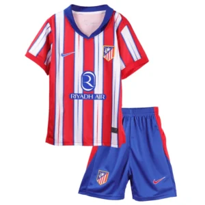 2024-25 Atletico Madrid Home Soccer Kids Kit Jersey+Shorts
